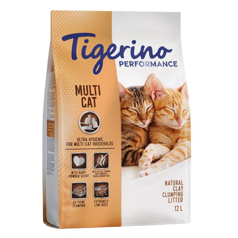 Tigerino Performance Multi Cat Katzenstreu | Babypuderduft (12L), 12L