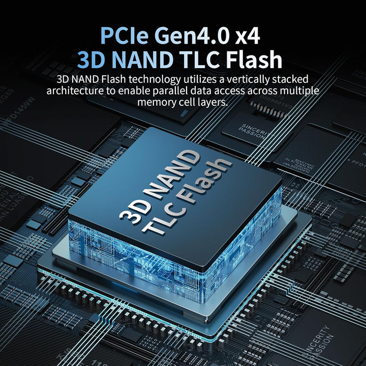 Ediloca EN870 Interne SSD 4 TB PCIe Gen4, NVMe M.2 2280, bis zu 7450 MB/s, 3D NAND TLC, Internes Sol