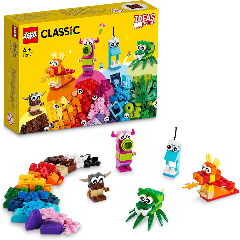 LEGO 10713 Classic Bausteine Starterkoffer & 11017 Classic Kreative Monster Kreativ-Set Steinen, Box