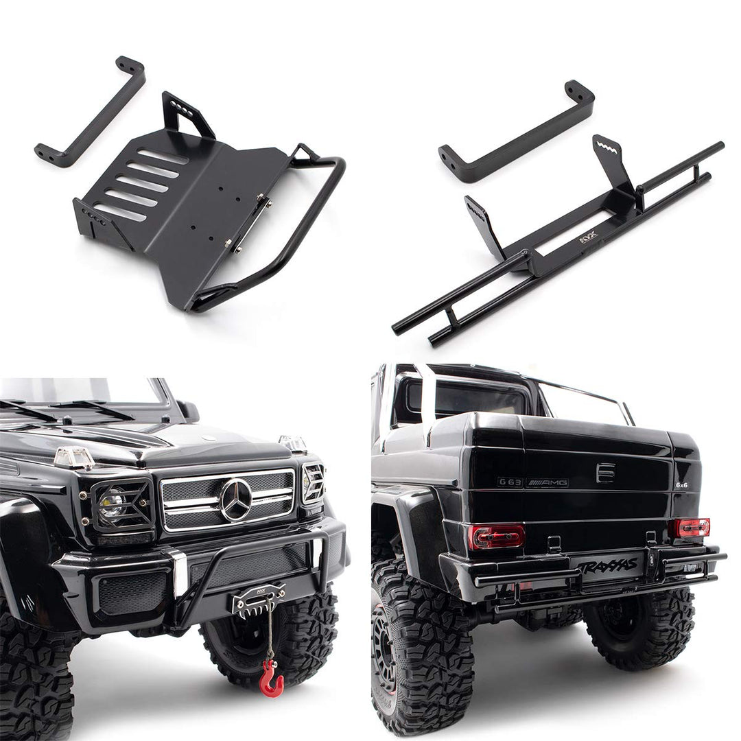 KYX Racing Alloy Front Rear Bumper Set Upgrades Teile Zubehör für RC Crawler Car Traxxas 6x6 TRX6 TR