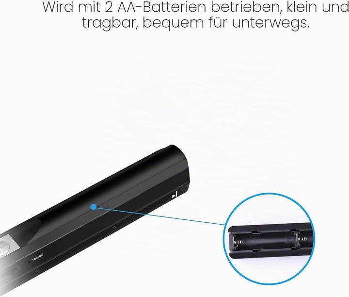 AOZBZ Tragbarer Dokumentenscanner, 900 DPI, Handgerät, USB-Bildscanner, A4, Farbfoto, mobiler Scanne