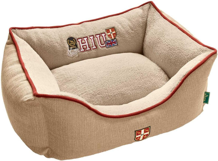 HUNTER Universtity Hundesofa, College-Style, Wendekissen, Plüschbesatz, 80 x 60 cm, beige beige 80 x