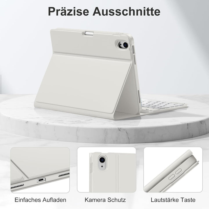 Hülle mit Tastatur für iPad A16 11 Generation 2025/10 Generation 2022(11/10.9 Zoll), Magnetische Ant