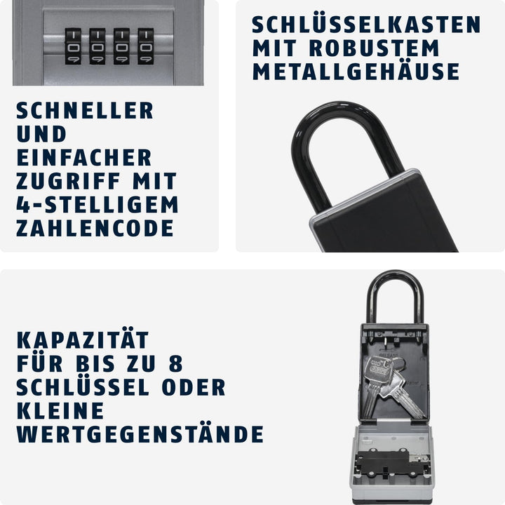 ABUS KeyGarage 737 Mini - Schlüsselbox mit Bügel zur Befestigung - für bis zu 8 Schlüssel oder klein