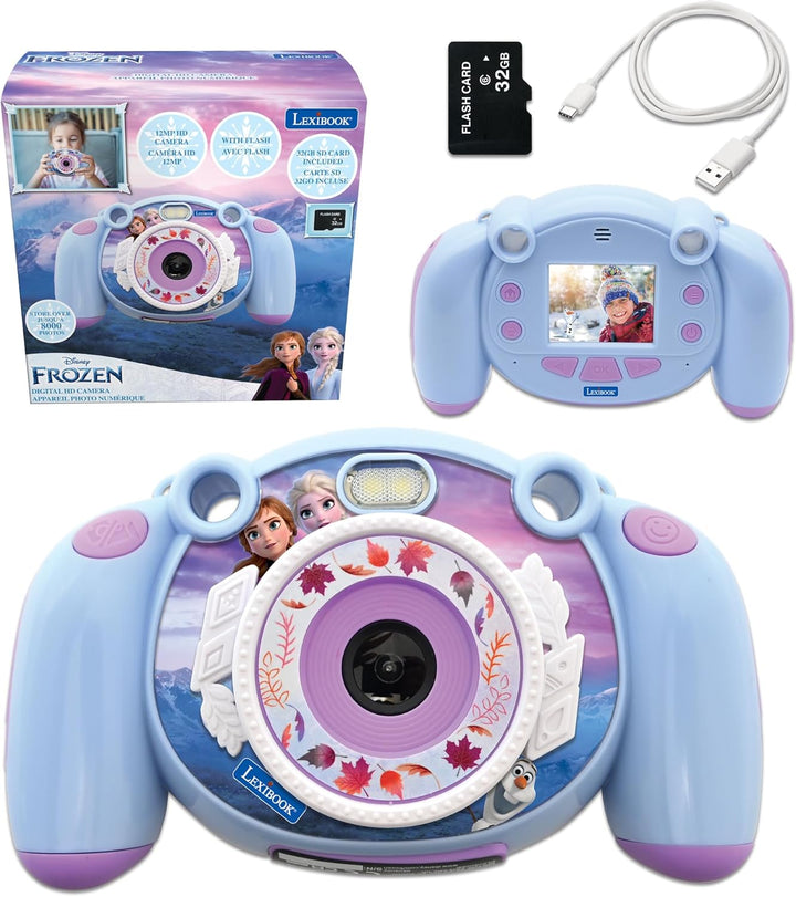 Lexibook DJ080FZ Frozen-Kinder-Digitalkamera mit Foto-und Videofunktion, Spiele, Blau/lila, Frozen