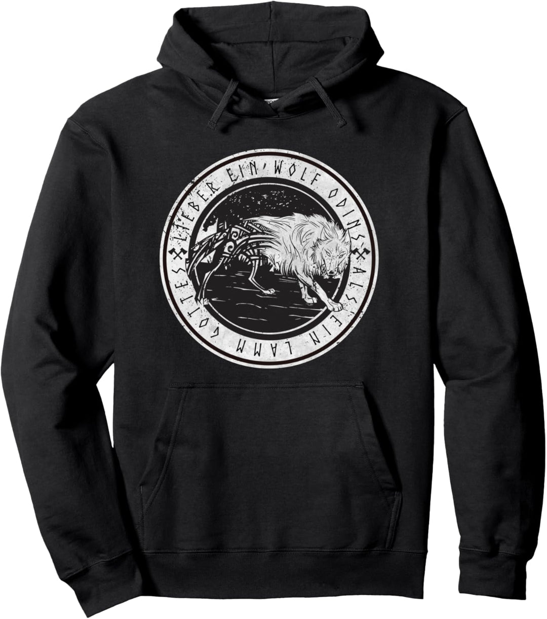 Nordische Mythologie Odin Wolf Valhalla Pullover Hoodie
