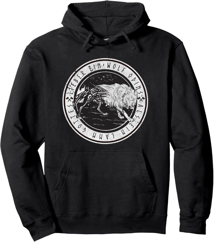 Nordische Mythologie Odin Wolf Valhalla Pullover Hoodie