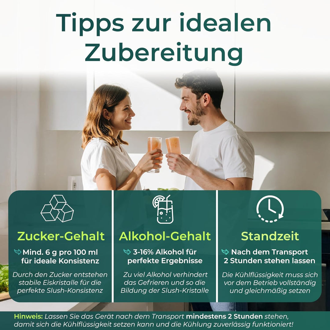 KLAMER Slush Maschine, mit 5 smarten Programmen: Slushie, Cocktail, Milchshake, Frappé, Wein, Automa