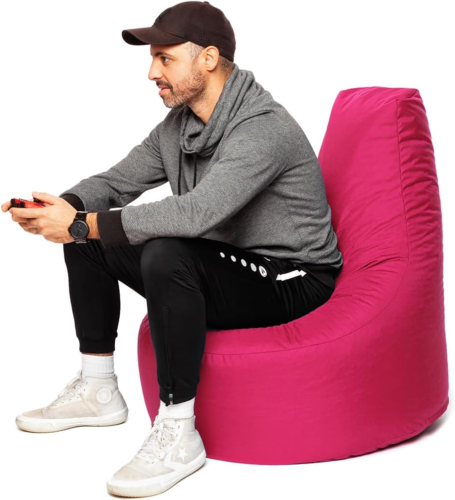 PATCH HOME Patchhome Gamer Sessel inkl. Würfel Bean Bag Set Ø75cm, 80cm Höhe, 30cm Sitzhöhe + 35x35c