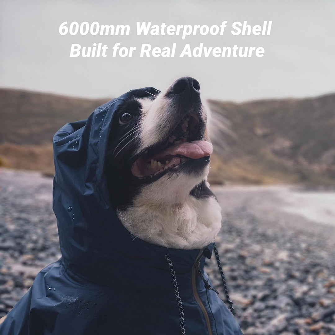 Baja Coastline wasserdichte Hundejacke – Hunde-Regenmantel mit Kapuze, leichte und verstellbare Hund