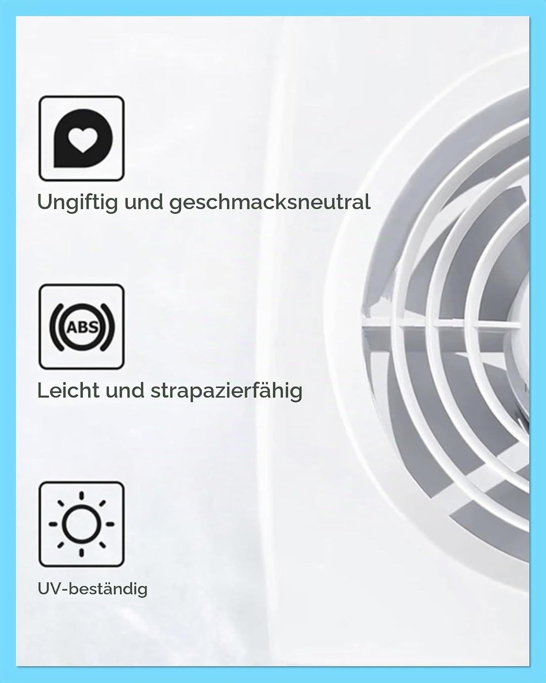 IN-OV - M100 (ø 100 mm) – Abluftventilator + Rückschlagventil, 10 W-95 m³/h, Badezimmer, Küche, Büro