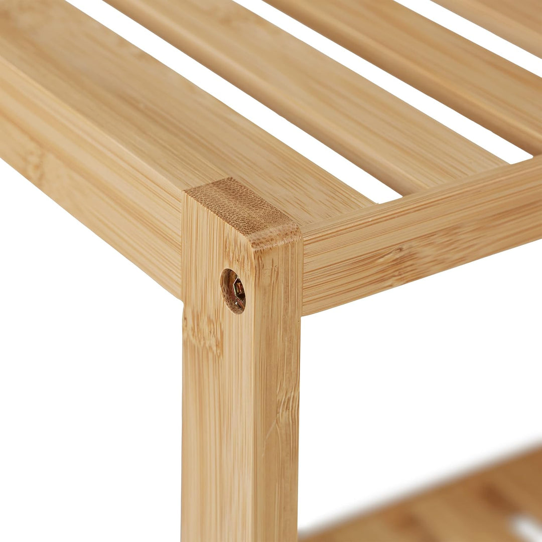 Relaxdays Badregal, Bambus, 3 Ablagen, höhenverstellbar, HBT: 69 x 60 x 26 cm, Bad & Küche, schmales