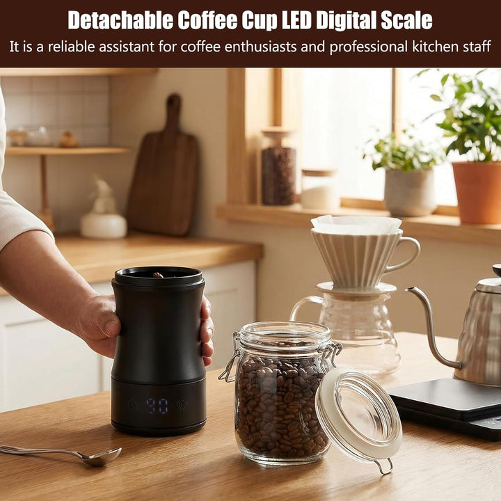 Mini-Kaffeewaage mit Timer, Wiederaufladbare Espressowaage, Präzise Waage für Espresso und Pour-Over