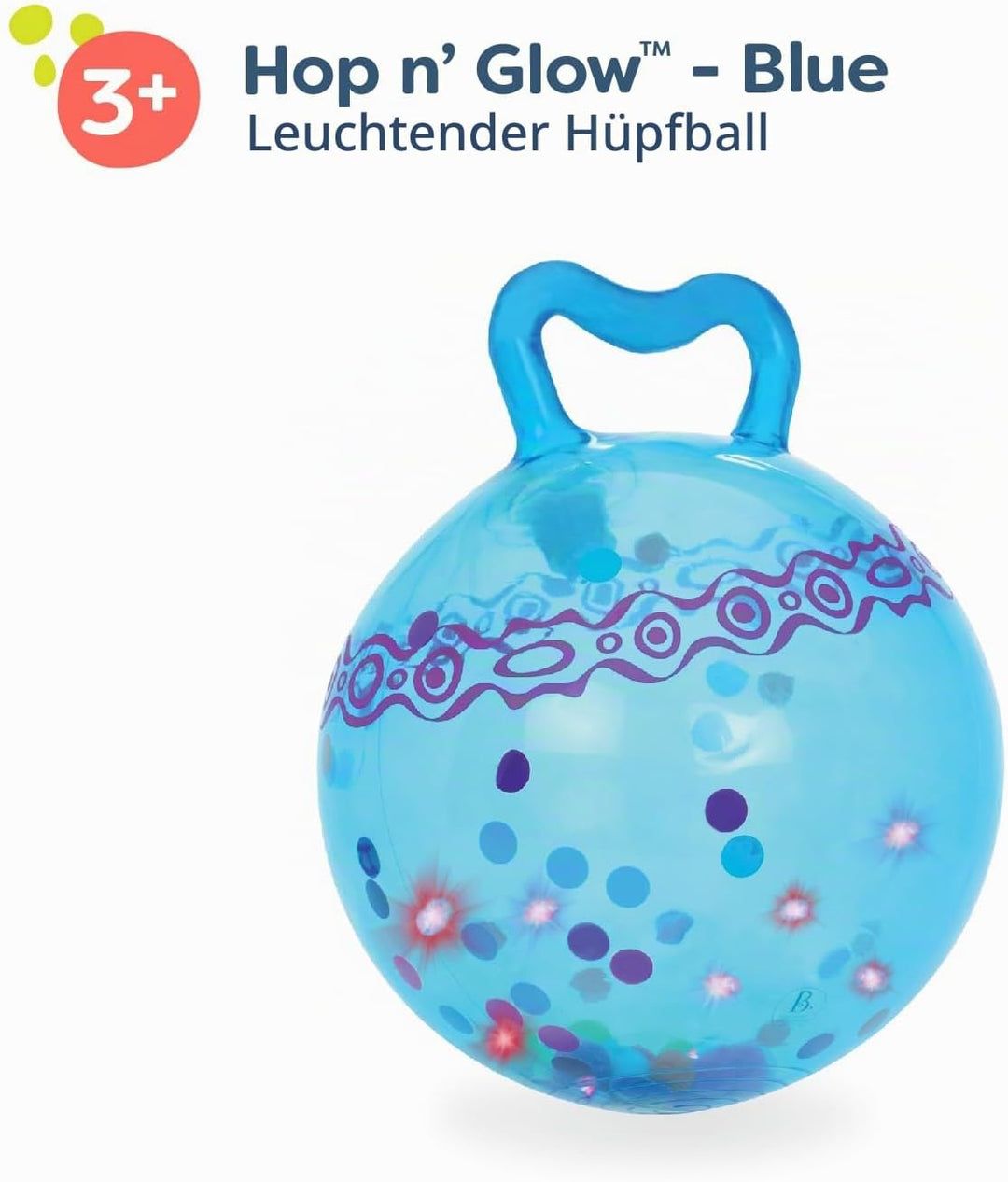 B. toys - Hop n' Glow - Blau - Blauer Trichterball - Leucht-Hüpfball - Hopper Ball für Kinder - Akti