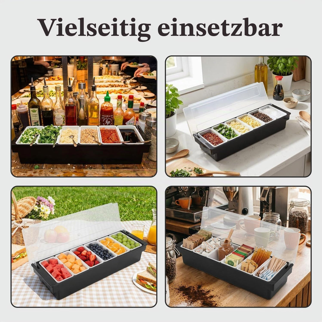Obst Container Box Eis Party Servier Bar Eisgekühlter Gewürzspender mit Transparentem Deckel, Würzmi