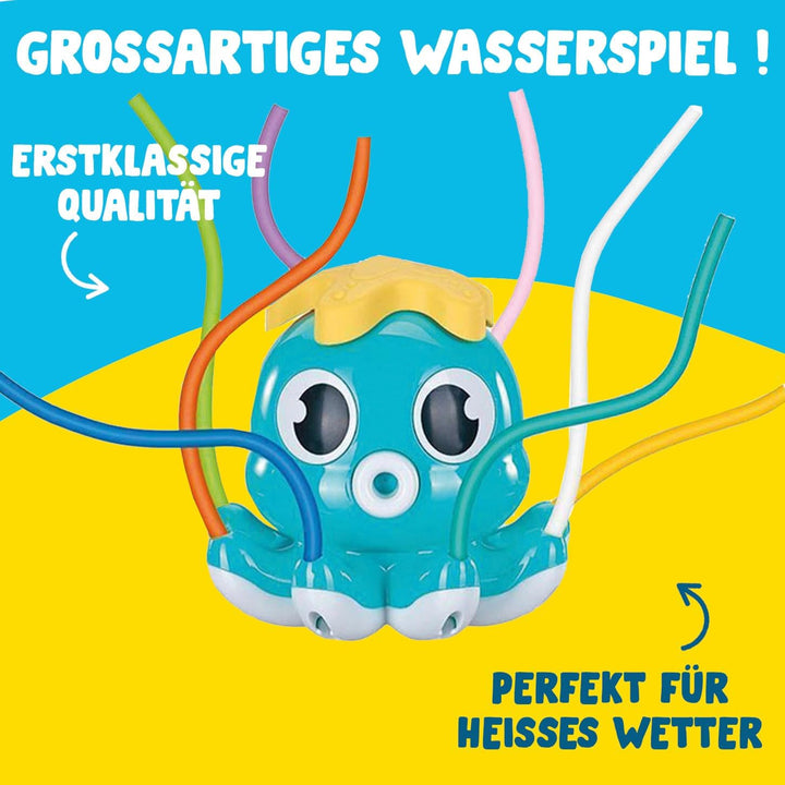 OctoSplash® Blau Sprinkler Oktopus | Wasserspielzeug für Kinder | Wasser sprühender Oktopus | Einfac