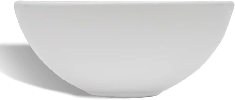 WIFESE Bad-Waschbecken mit Mischbatterie Keramik Rund Weiss 32,5x14 CM Aufsatzwaschbecken Eckig Bade