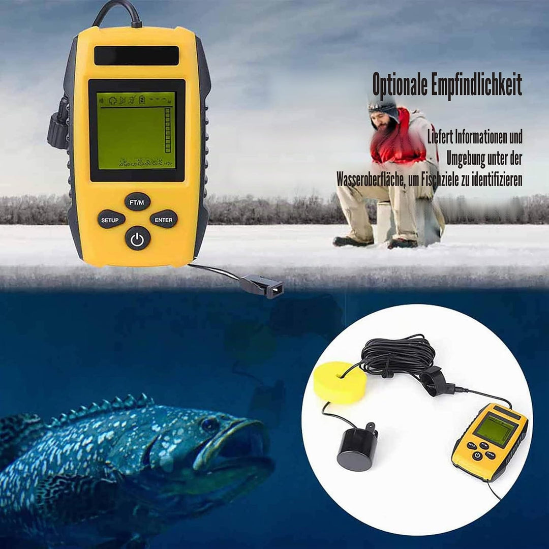 Fischfinder Sonarsensor 200 kHz Tragbarer Sonar Fischfinder LCD Display Angeln Tiefenmesser 0,7 m bi