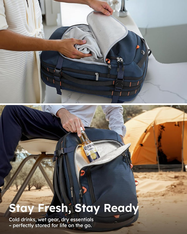 Tolaccea Reiserucksack, Handgepäck Flugzeug, TSA Freundlich Handgepäck Rucksack 35L-45L, Travel Back