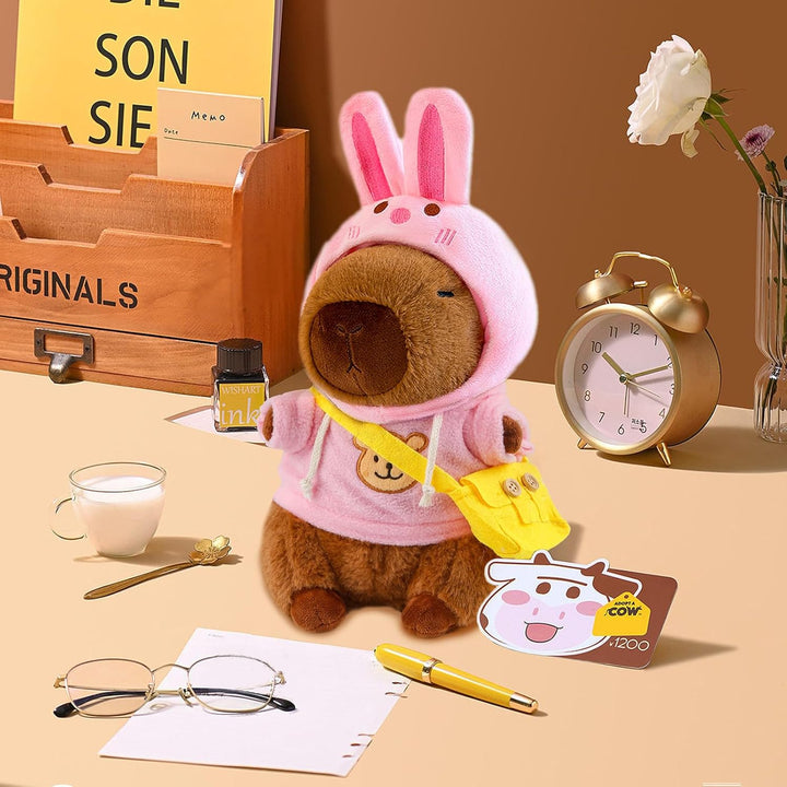 Capybara Plüschtier, 23CM Capybara Kuscheltier Set Cartoon Plüschtiere, Plüsch Puppe Spielzeug mit K