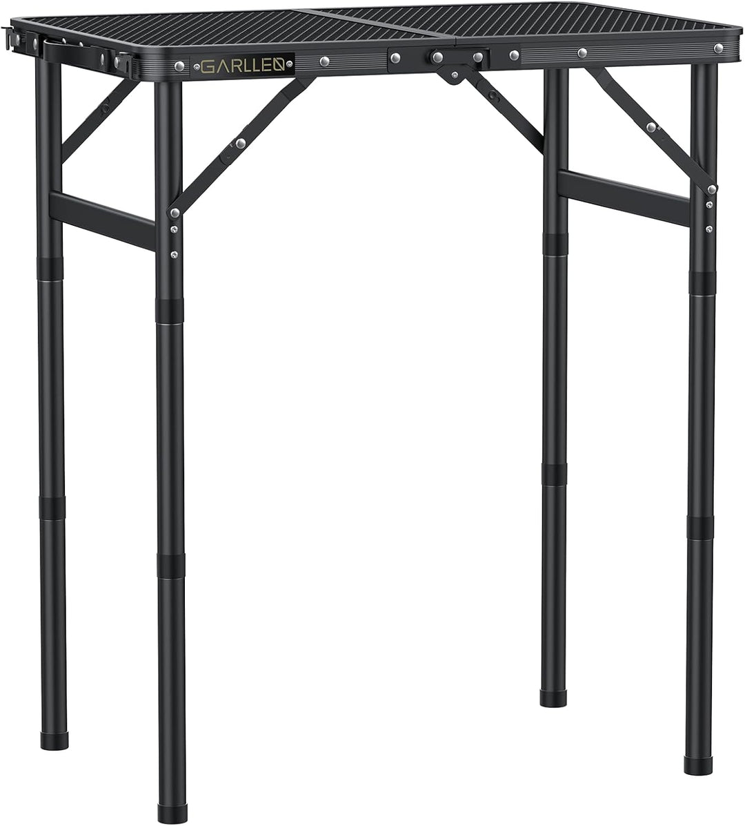 GARLLEN Grilltisch klappbar, 58x40cm & 3 Höhenverstellbar(26/48/70cm), Leicht und Tragbar, Klapptisc