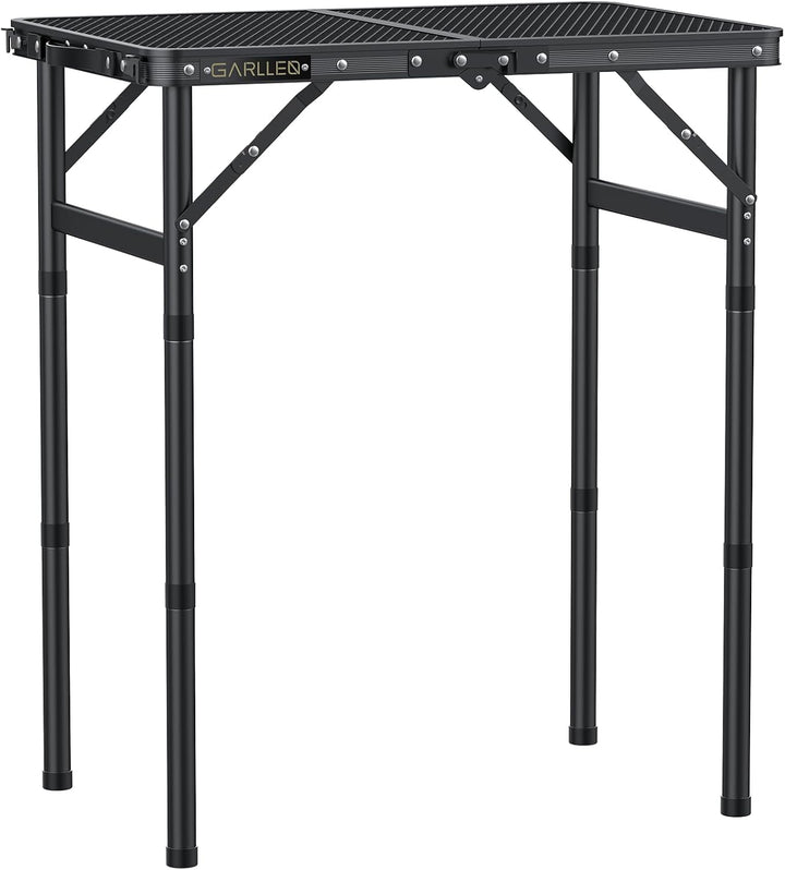 GARLLEN Grilltisch klappbar, 58x40cm & 3 Höhenverstellbar(26/48/70cm), Leicht und Tragbar, Klapptisc