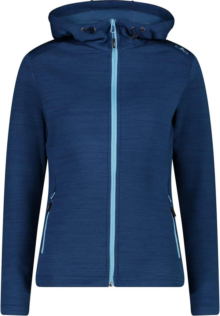 CMP Damen Hoodie Fleece Jacke Fleecejacke Fleecepullover 48 dusty blue mel., 48 dusty blue mel.