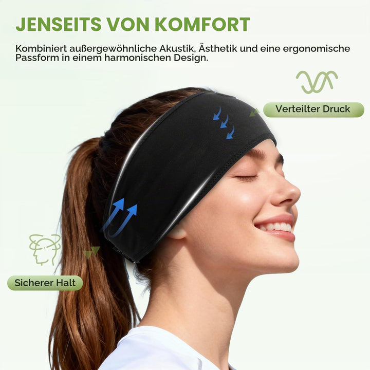 LC-dolida Schlafkopfhörer Bluetooth Kopfhörer Stirnband,Ultraweiche Bettkopfhörer Schlaf Stirnband a