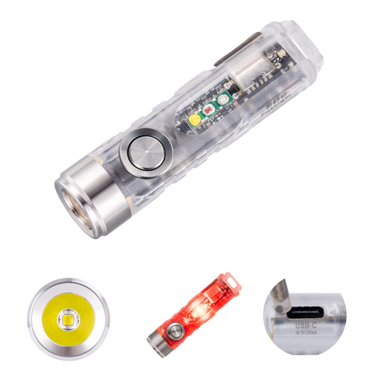 RovyVon A8 G4 wiederaufladbare USB C Taschenlampe, 650 Lumen 6500K superhelle kleine EDC Schlüsselan