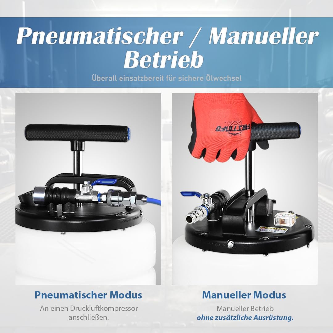 FIRSTINFO A1106EUY5 | 15L Manuell und pneumatisch | Ölpumpe Flüssigkeit Extraktor Pumpe | Ölabsaugpu