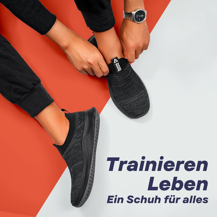 MrToNo Slip On Sneakers Herren Damen Turnschuhe Sportschuhe Fitness Sporthalle Freizeitschuhe Atmung