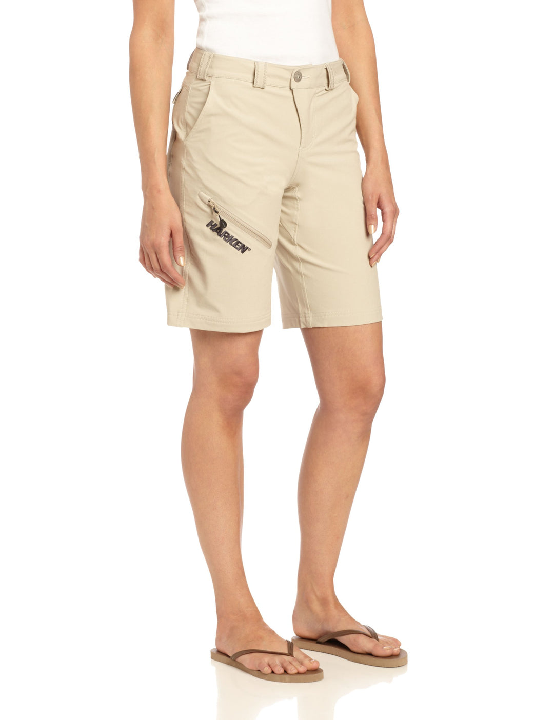 HARKEN Damen Ballistic Eco gepolsterte Shorts, Sand, 28