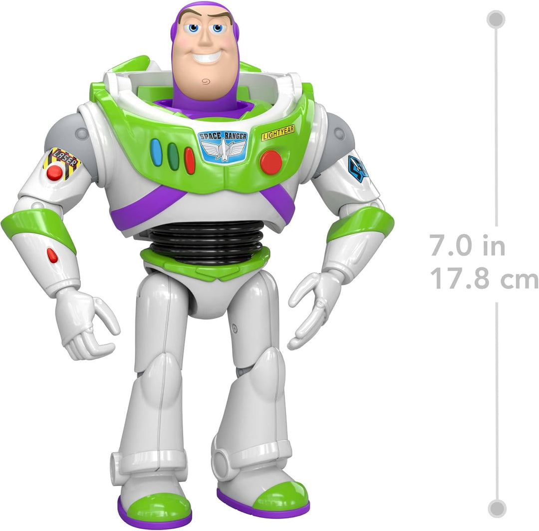 Mattel Disney Pixar Toy Story 5 Buzz Lightyear-Actionfigur, ca. 18 cm grosser Space Ranger, 10 Beweg