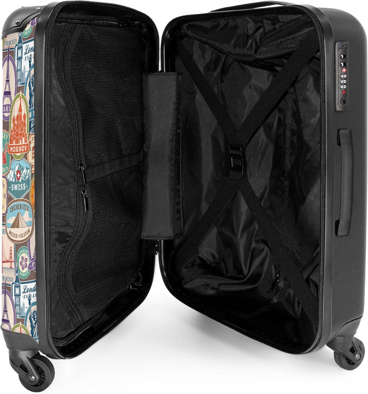 NoBoringSuitcases.com® Handgepäck, Hartschalenkoffer mit TSA Schloss, Trolley, Reisekoffer, Carry on