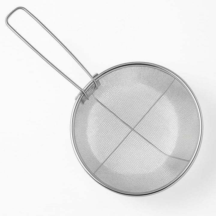 Frisierkorb mit Klappbarem Griff und Haken für die Pfanne - Runder Fritteusekorb - Edelstahl - 23 cm