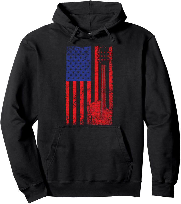 USA Flagge Rock Band Musiker Geschenk Gitarre Pullover Hoodie
