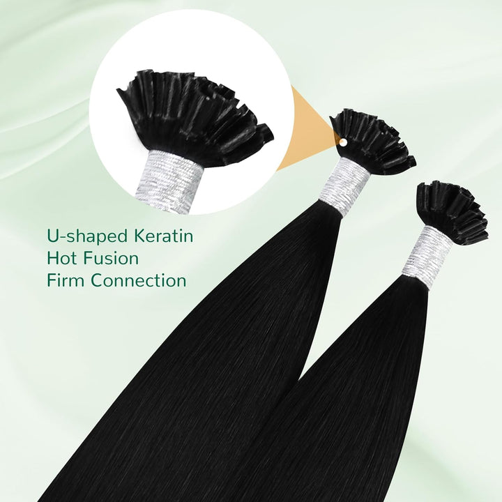 Easyouth U Tip Keratin Remy Echthaar Extension Hot Fusion U Tips Echthaar 22 Zoll 50g/50Stück Farbe