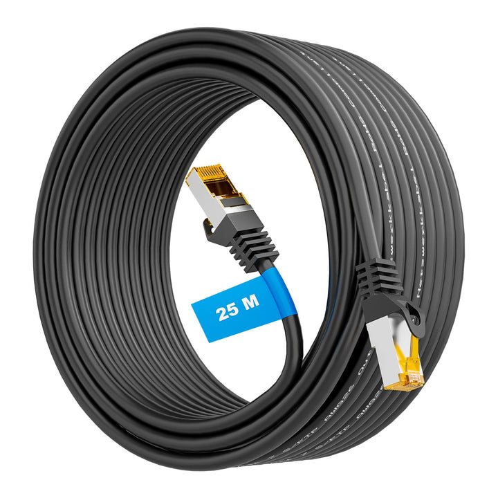 iwillink Cat 7 Outdoor LAN Kabel 25m, IP66 wasserdicht, 10Gbit/s PoE-fähig | UV-beständig, Erdverleg