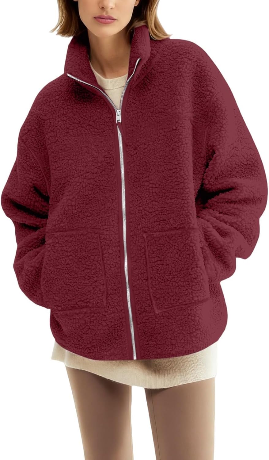 Umstandsjacke mit Babyeinsatz Warm Teddy Fleecejacke Umstands Baumwolljacke Winter Umstandsmode 2 in