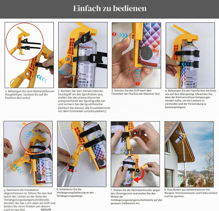 Sprühdosen Verlängerung, Einstellbarer Winkel Spraydosen Verlängerungsstangen Adapter, Sprühdosen Ve