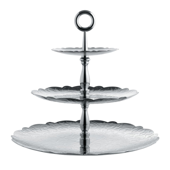 Alessi MW52/3 Dressed for X-Mas Etagere mit DREI Ebenen aus Edelstahl 18/10,glänzend poliert mit mit
