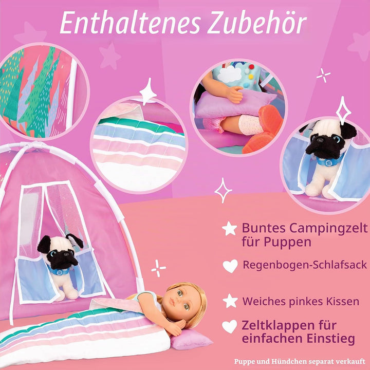 Glitter Girls - GG Camping Set - Campingset - Spielzelt & Regenbogen-Schlafsack - Outdoor-Abenteuer-