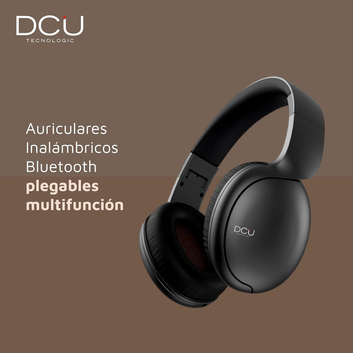 DCU TECNOLOGIC | Bluetooth-Kopfhörer, Faltbare Kopfhörer, kabellos und verkabelt, Multifunktion, 8 h
