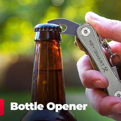KeySmart Rugged - Multi-Tool Schlüsselhalter mit dem Flaschenöffner und Taschen Clip (bis zu 14 Schl