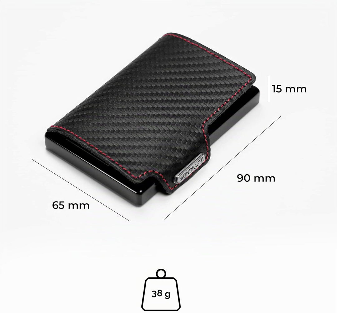 MONDRAGHI® Mini-Wallet. Ultraleichte Geldbörse mit Narbenleder. Kleiner Geldbeutel mit RFID-Schutz-C
