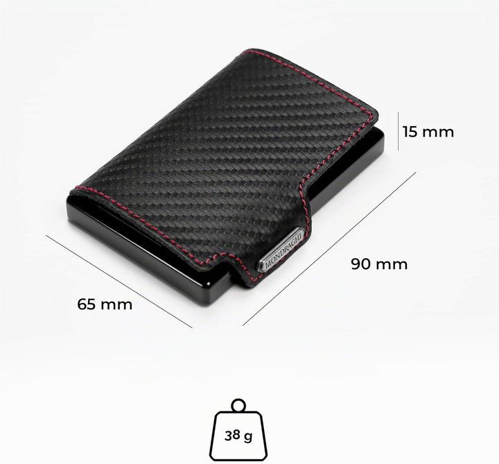 MONDRAGHI® Mini-Wallet. Ultraleichte Geldbörse mit Narbenleder. Kleiner Geldbeutel mit RFID-Schutz-C