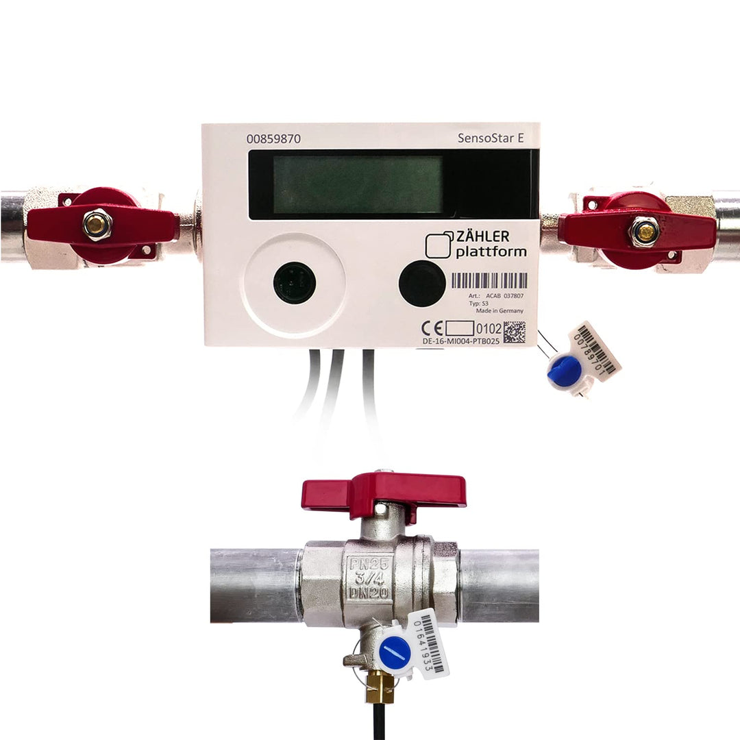 ZÄHLER plattform Wärmezähler Einstrahl Nenndurchfluss Qn 1,5 m³/h, Anschlussgewinde 3/4 Zoll, Baulän