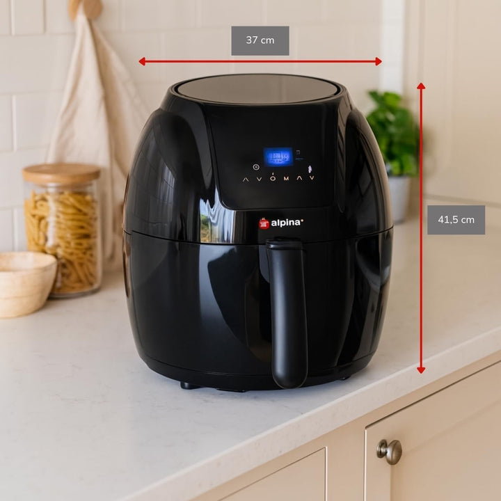 alpina Heissluftfritteuse - 5 Liter - 230V - Airfryer - Digitaler Touchscreen - Huhn, Gemüse, Brot,