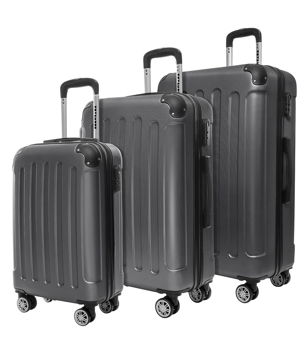 TRVLMORE Kofferset 3 Teilig Hartschale - Koffer & Trolleys Set - Reisekoffer Set 3 Teilig - Koffer S