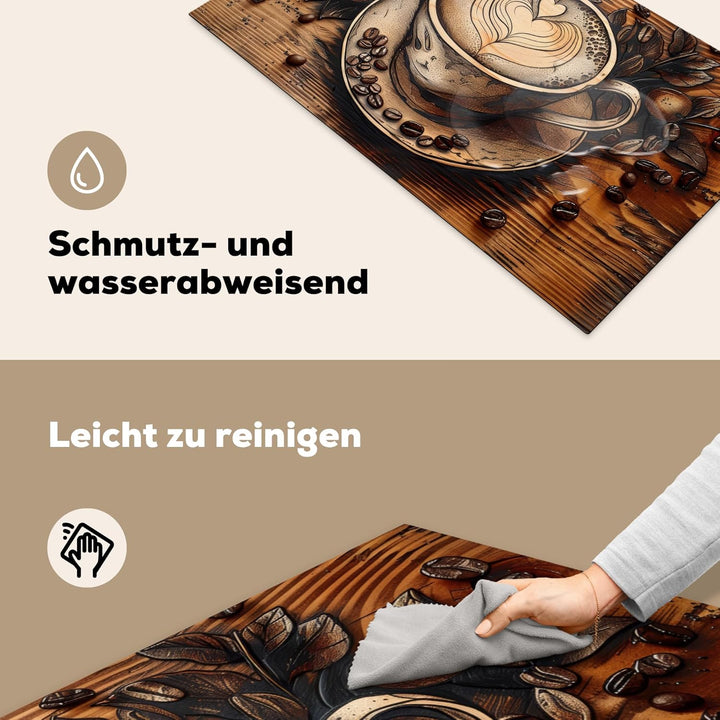 KitchenYeah© Herdabdeckplatte 89x51 cm Einteilig Küche Herdabdeckung Induktionsfeld Ceranfeld Herdab